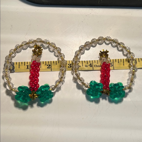 Vintage Beaded Christmas Candle Ornaments – Set of 2 (Handmade) - Picture 4 of 4